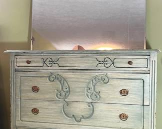 Vintage Dresser with Dovetail Joints Mirror  Upstairs 