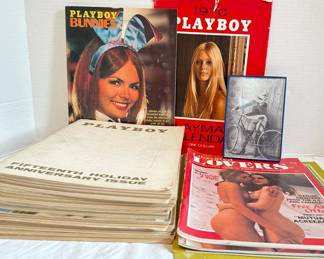 1960s and 1970s Playboy Magazines, Playmate Calendar, And More Adult Items