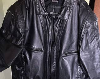 Black Bermans Thinsulate Leather Jacket  52B
