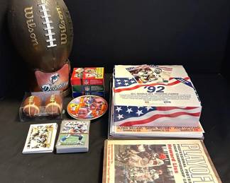 NFL Collectible Cards, Sports Illustrated Magazines, Miami Dolphins Coin Bank