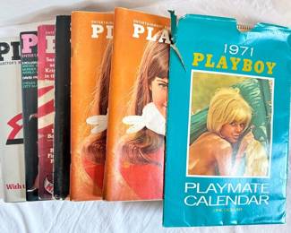 Six 1970s Playboy Magazines Playmate Calendar