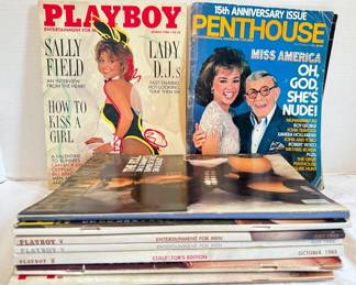 1980s Vintage Playboy Penthouse Magazines Nine Total