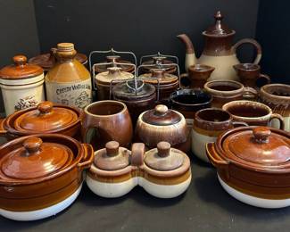 Brown Glazed Pottery Incl. 2 McCoy Pieces