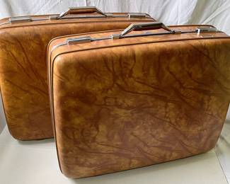 Two Brown Vintage Tourister Suitcases