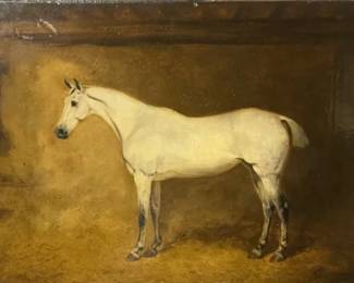 Antique 19th Century Oil Painting of a Horse..Size is 17 1/4”X 22 3/4”..Unframed.