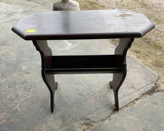 Antique table with bookshelf