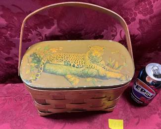 Leopard  basket purse