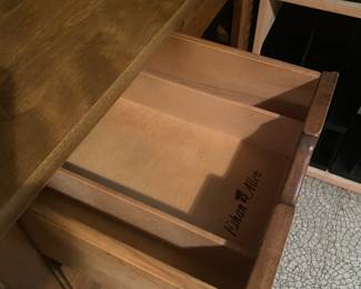 Ethan Allen Mid Century Shutter Door Cabinet with upper Cabinet Bookcase in Maple with Nutmeg Finish