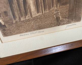 Framed Italian Street Scean by Artist J Cassadei