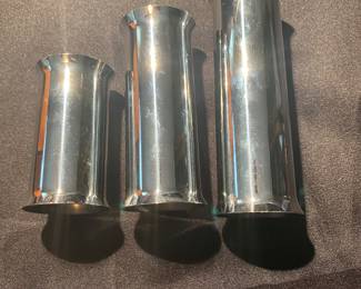 Swedish Modern Candelholders in Steel, Englesson, Sweden, 1970s, made in Denmark for Scanmalay