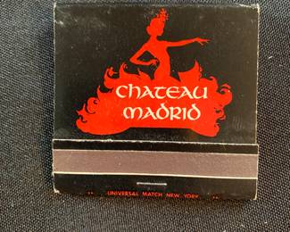Matches - Matchbook Chateau Madrid New York City Lexington Hotel