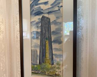 Framed Chicago Hancock Tower
