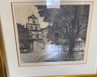 Framed "California Mission" by Artist J Cassadei