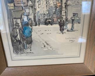 Framed "Rue St.Denis, Paris" by Artist Jan Korthals
