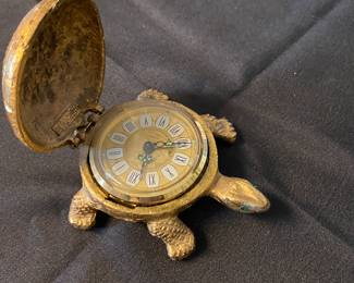 Vintage Brass Turtle Clock