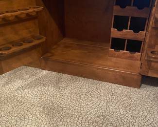 Ethan Allen Mid Century Shutter Door Cabinet with Bar Cabinet in Maple with Nutmeg Finish