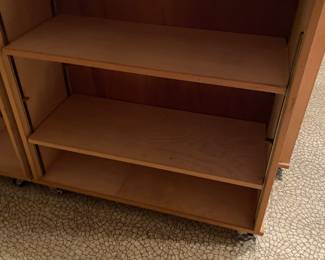Beautiful Bookcases on wheels - Can either be stained or painted, rolls anywhere you need it plenty to choose from. Hand made by owner
