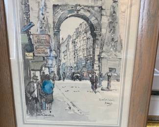 Framed "Rue St.Denis, Paris" by Artist Jan Korthals