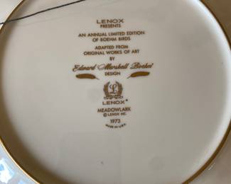 Lenox 1973 Meadowlark Annual Limited Edition of Boehm Birds Collectible Plate