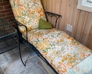 Vintage Woodard Wrought Iron Chaise Patio Furniture