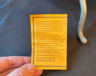 Vintage Pewter and Hand Cast Norwegian Cow Horn Drinking horn - Unique Folk Art Decoration