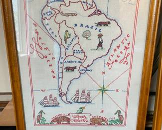 Embroidered Map of South America