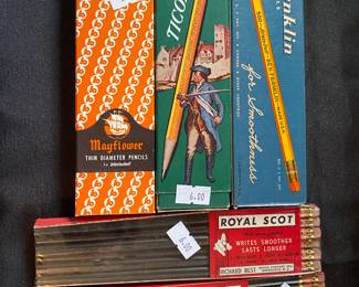 Vintage Pencils - Mayflower, Ticonderoga, Royal Scot & Ben Franklin