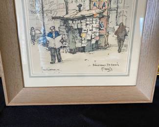 Framed "Boulevard St.Denis, Paris" by Artist Jan Korthals