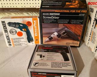 Black & Decker Versa Pak VP840 7.2V Variable Speed Drill
Sears Craftsman SCREWDRIVER Drill Model 9-27145
Sears Craftsman Screwdriver Cordless Rechargeable 9-11124
