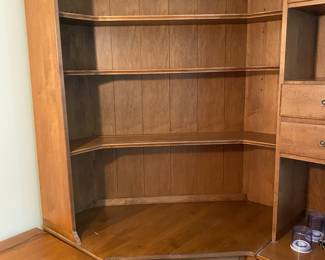 KLING Solid Hard Rock Maple Early American Colonial Style Corner Desk w/Hutch