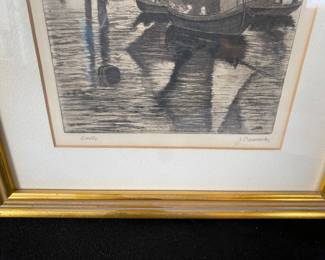 Framed "Sails" by Artist J Cassadei