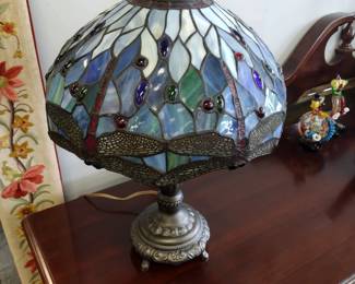 Stained Glass Dragonfly lamp