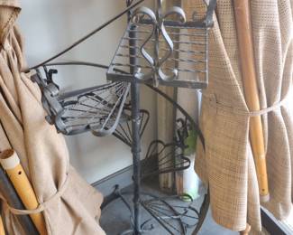 wrought iron spiral staircase plant holder