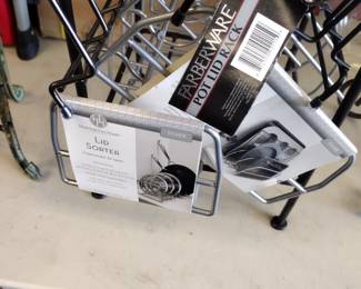 Farberware potlid racks.