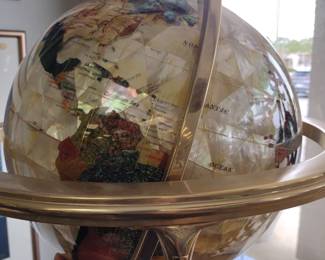 very large gemstone world globe SUPER NICE!!