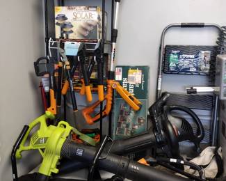 Lots of Fiskars gardening equipment blowers and others