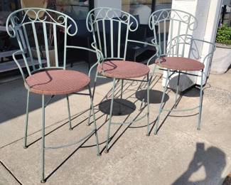 Heavy wrought iron. chairs tall.