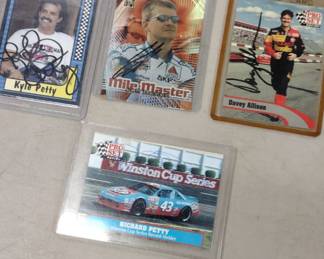Signed Kyle Petty and other racing cards.