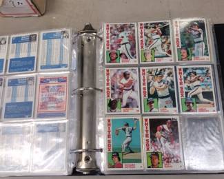 Binder full of vintage baseball cards