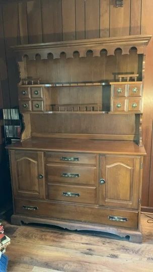  LEAVE IN PENDING 2 Piece Solid Wood Hutch