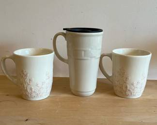 Longaberger Pottery Travel Mug Breast Cancer Mugs