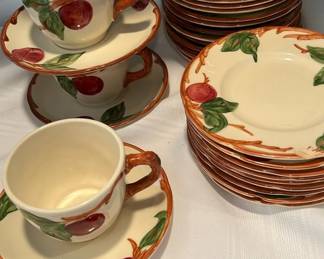 Franciscan Apple Bread Plates, Cups Saucers
