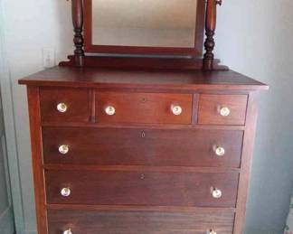 Vintage Solid Mahogany Chest Of Drawers 