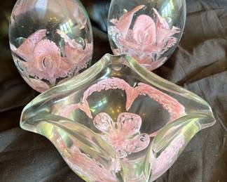Orchid Paperweights Dish
