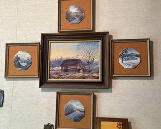Oil, Painting And Wood Carving Signed