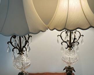 Stunning Crystal Lamp Pair