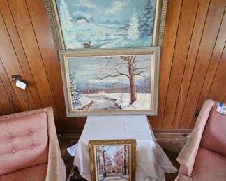 Winter Scene Oil Paintings 