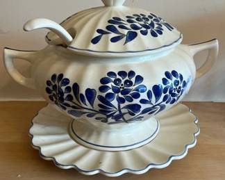 Blue And White Soup Tureen