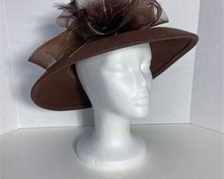 Giovannio Ladies Wool Ribbons Feathers Hat 