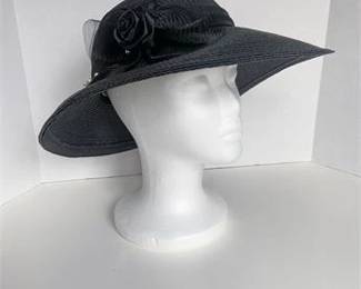 Sylvia Black Wide Brim Ladies Hat 
